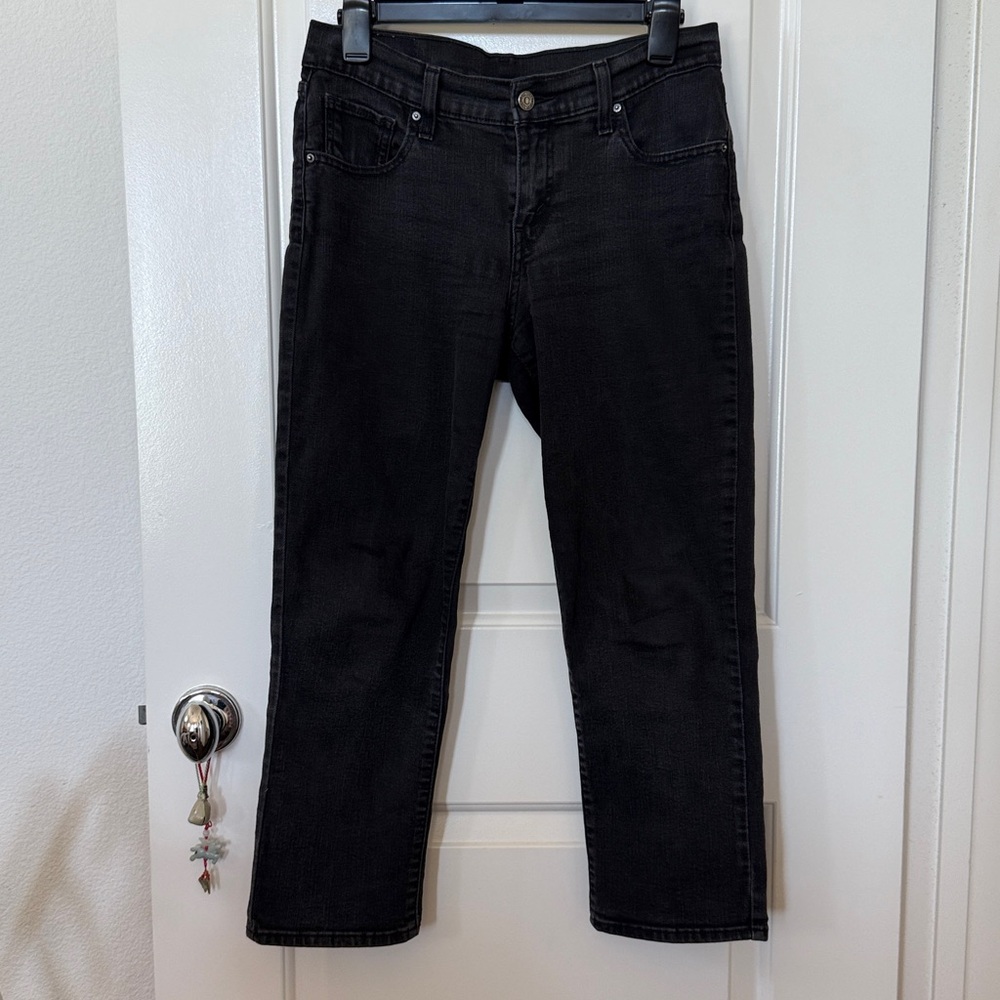 Levi’s Charcoal Mid-rise Ankle Jeans